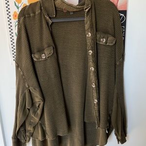 Free people green knit tunic